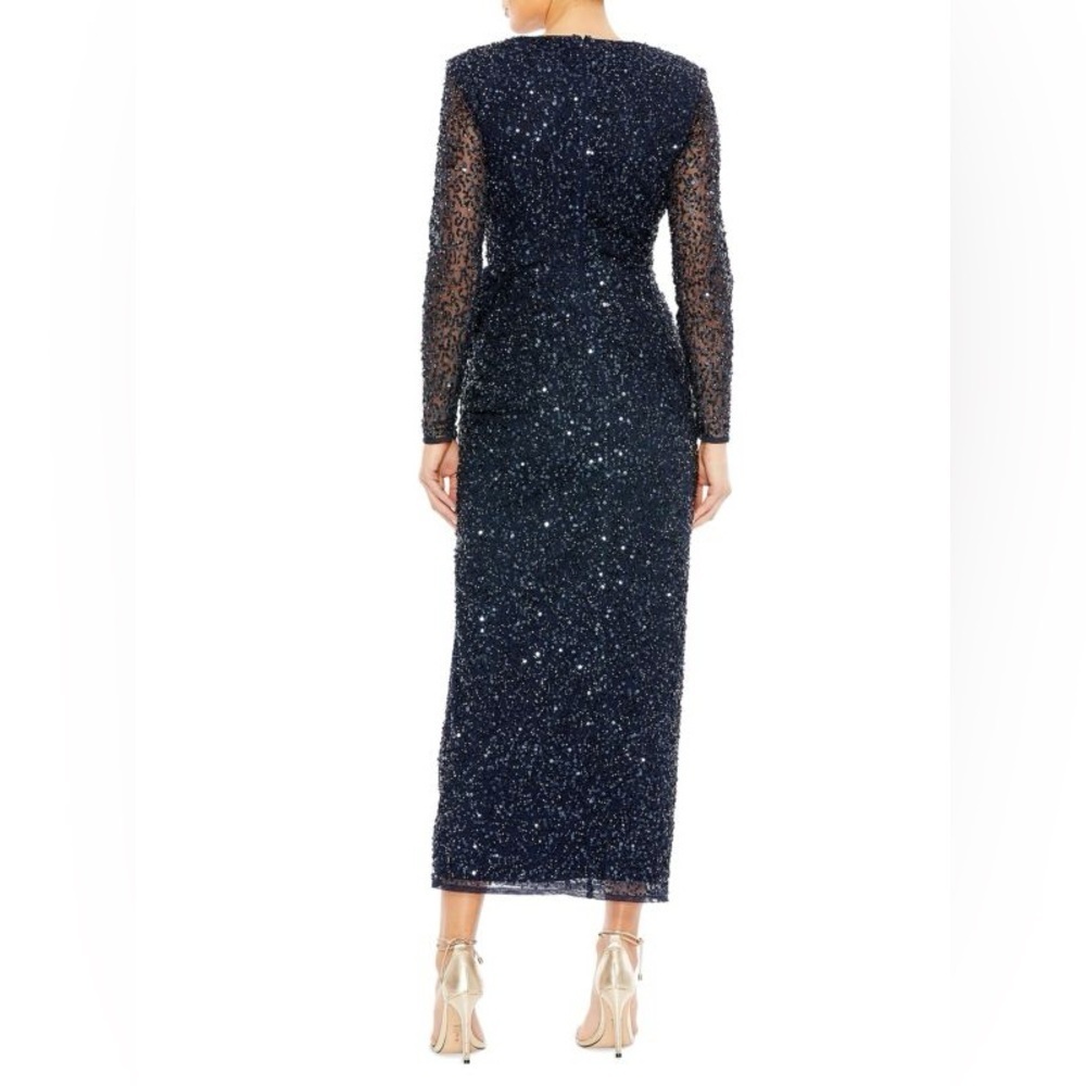 NWT MAC DUGGAL Sequin Wrap Gown Dress Size 4 - Picture 4 of 10